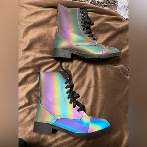 Dolls kill size 6 reflective combat boots